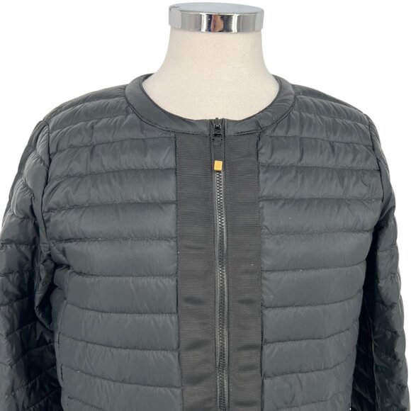 J McLaughlin Quilted Bow Waist Lightweight Goose Down Jacket Black Size Medium - Picture 2 of 12